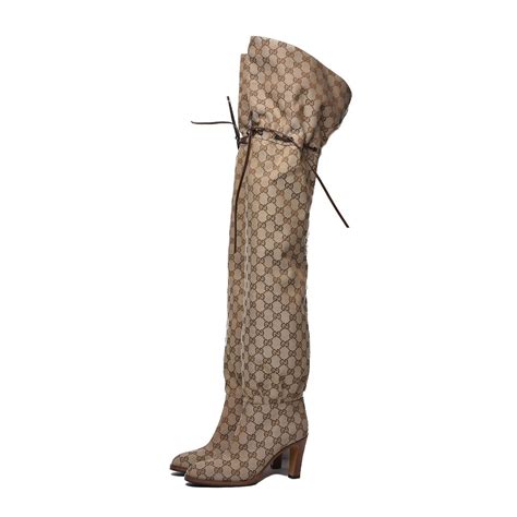 gucci boots rhinestones|Gucci monogram thigh high boots.